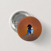 Schwarzer Elstervogel Button (Vorne & Hinten)