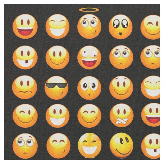 schwarzer Emojis-Stoff Stoff (Nahaufnahme)