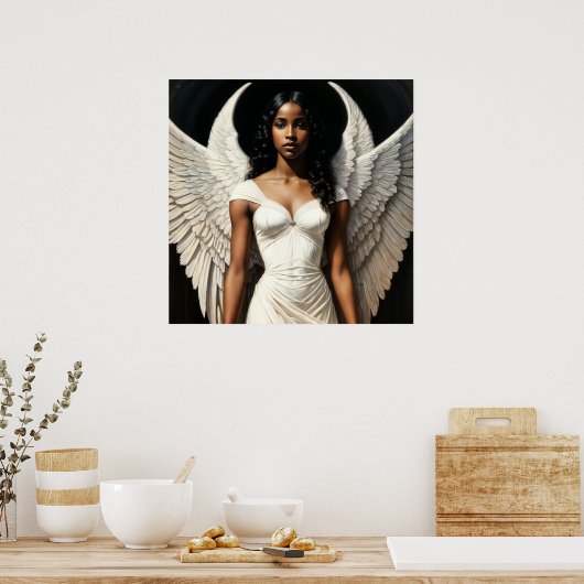 Schwarzer Engel mit dunkler Haut Poster (Küche)