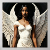 Schwarzer Engel mit dunkler Haut Poster (Vorne)