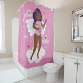 Schwarzer Engelswurm Duschvorhang (Beispiel)