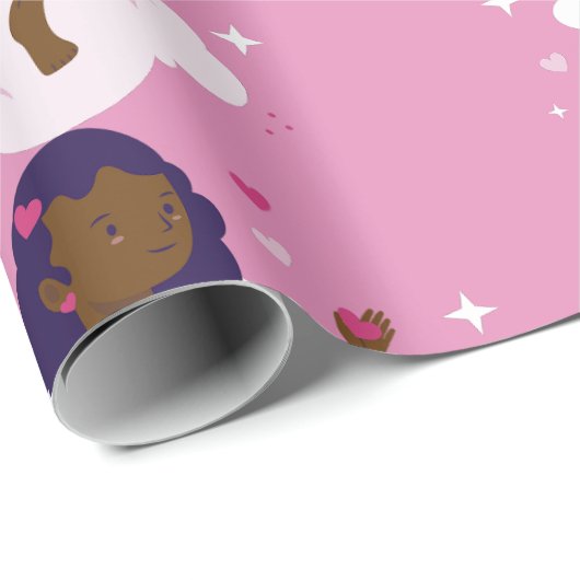 Schwarzer Engelswurm Geschenkpapier (Rolleneckpunkt)