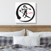 Schwarzer Enso | Symbol für japanisches Kanji für  Leinwanddruck (Insitu (Schlafzimmer))