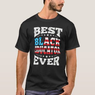 Schwarzer Erzieher 4. Juli Usa Amerikanisch Flagge T-Shirt