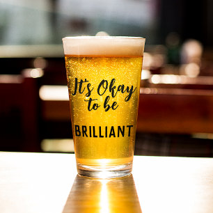 Schwarzer Es Ist Okay Brillanter Zitat-Text Glas