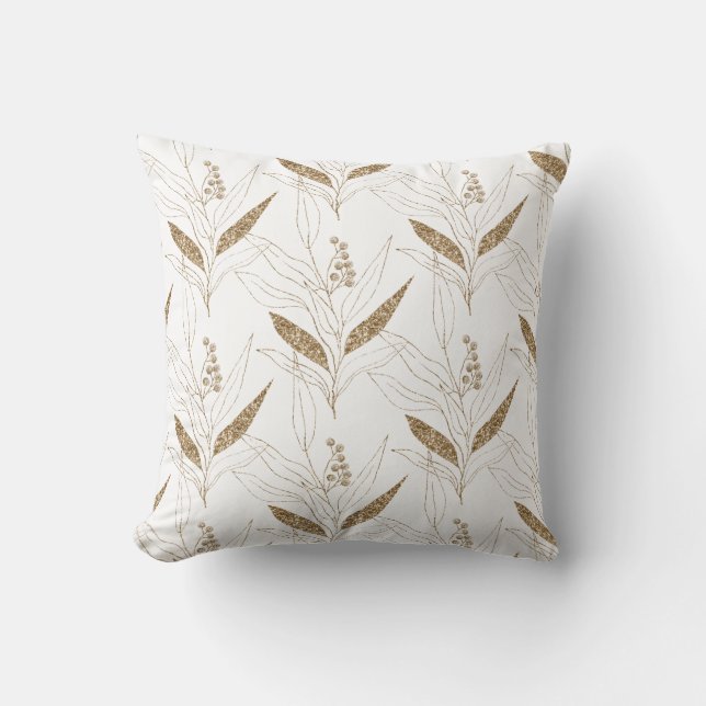 Schwarzer Eukalyptus Botanischer PILLOW Kissen (Vorderseite)