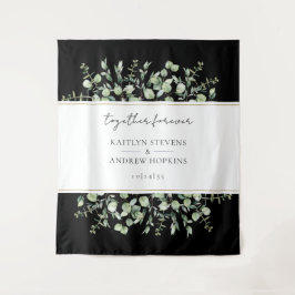 Schwarzer Eukalyptus-Hochzeit für immer Wandteppich