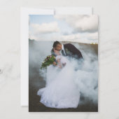 Schwarzer Eukalyptus-Hochzeitsempfang Einladung (Rückseite)