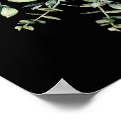 Schwarzer Eukalyptus Wedding Welcome Poster (Ecke)