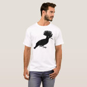 Schwarzer extravaganter Hoopoe-Vogel T-Shirt (Vorne ganz)