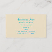 Schwarzer extravaganter Schmetterling mit hellblau Visitenkarte (Rückseite)