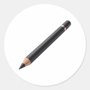 Schwarzer Eyeliner-Stift Make-up-Illustration Runder Aufkleber