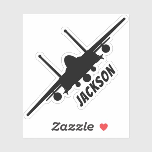 Schwarzer F-15E-Adler-Vorderseite Silhouette Name Aufkleber (Blatt)