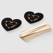 Schwarzer Fächer mit rotem und rosa Herz, Los 10 (Non-assembled)