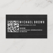 Schwarzer Fahrer Fett Modern QR Visitenkarte (Rückseite)