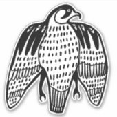 Schwarzer FALcon Line Zeichnend Kunst Aufkleber (Vorderseite)