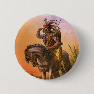 Schwarzer Falke-Eingeboren-amerikanischer Button