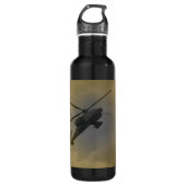 Schwarzer Falke-Hubschrauber Edelstahlflasche (Vorderseite)