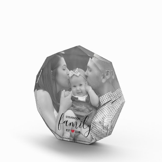 Schwarzer Familienname Est. Jahr Rotes Herz Foto (Rechts)