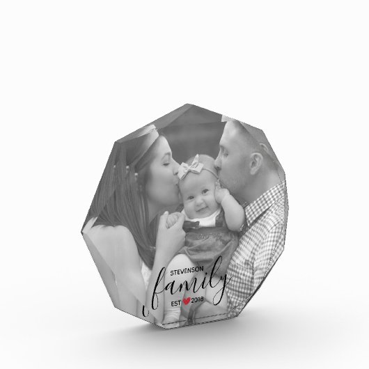 Schwarzer Familienname Est. Jahr Rotes Herz Foto (Links)