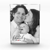 Schwarzer Familienname Est. Jahr Rotes Herz Foto (Vorderseite)