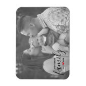 Schwarzer Familienname Est. Jahr Rotes Herz Foto Magnet (Vertikal)