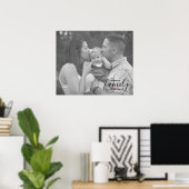 Schwarzer Familienname Est. Jahr Rotes Herz Foto Poster (Heimbüro)