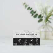Schwarzer Farbblock aus weißem Marmor Visitenkarte (Stehend Vorderseite)