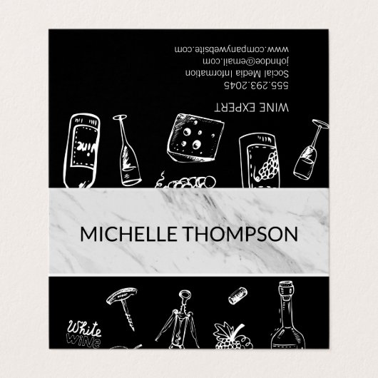 Schwarzer Farbblock aus weißem Marmor Visitenkarten (Außenseite Aufgefaltet)