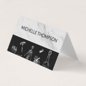 Schwarzer Farbblock aus weißem Marmor Visitenkarten (Vorderseite)