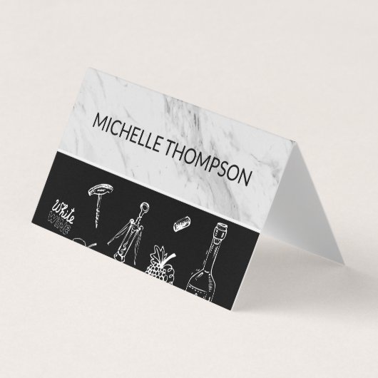 Schwarzer Farbblock aus weißem Marmor Visitenkarten (Vorderseite)