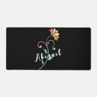 Schwarzer Farbenfroher Name der einfachen Wilden B Schreibtischunterlage