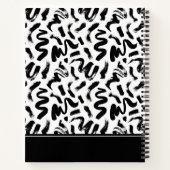 Schwarzer Farbpinsel Pinselstrich | Name hinzufüge Notizblock (Rückseite)