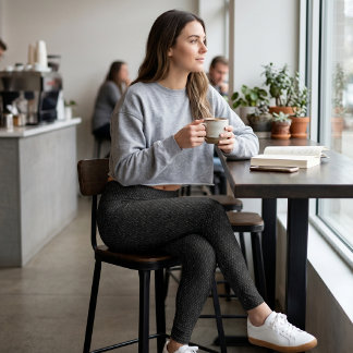 Schwarzer Faux-Denim Leggings