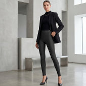 Schwarzer Faux-Denim Leggings