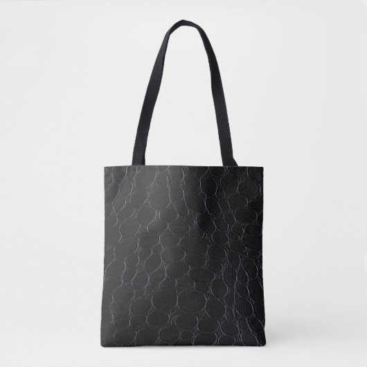 Schwarzer Faux-Leder-Schlangenprint Tasche (Vorderseite)