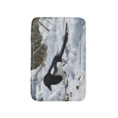 Schwarzer Felsberg Magpie bathmat Badematte (Vorderseite Vertikal)