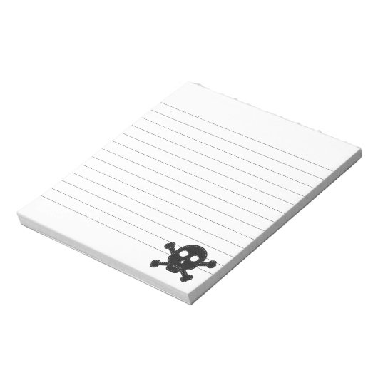 Schwarzer Felskull-Linse Notizblock (Rotiert)