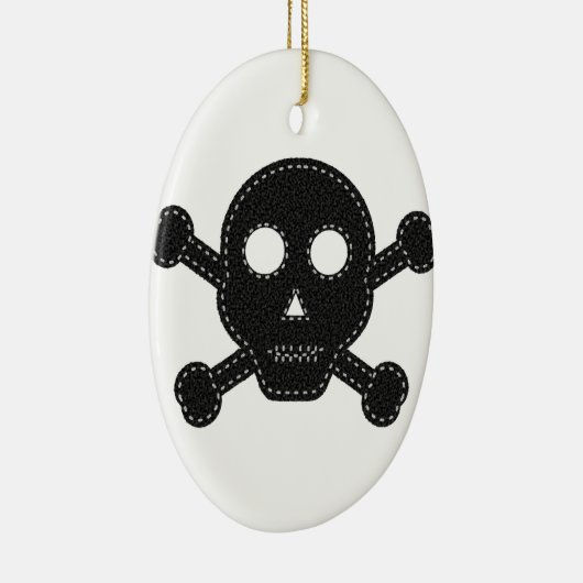 Schwarzer Felt Keramik Ornament (Rechts)