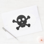 Schwarzer Felt Ovaler Aufkleber (Umschlag)