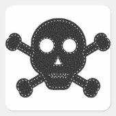 Schwarzer Felt Quadratischer Aufkleber (Vorderseite)