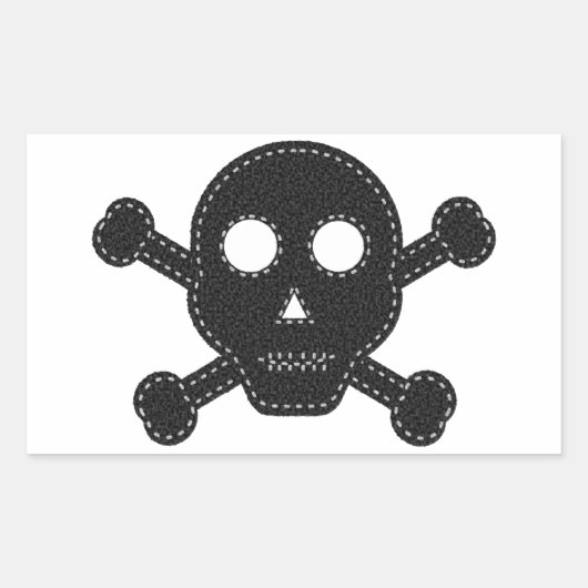 Schwarzer Felt Rechteckiger Aufkleber (Vorderseite)