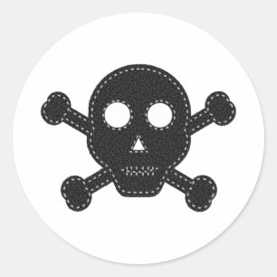 Schwarzer Felt Runder Aufkleber