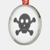 Schwarzer Felt Silbernes Ornament (Links)