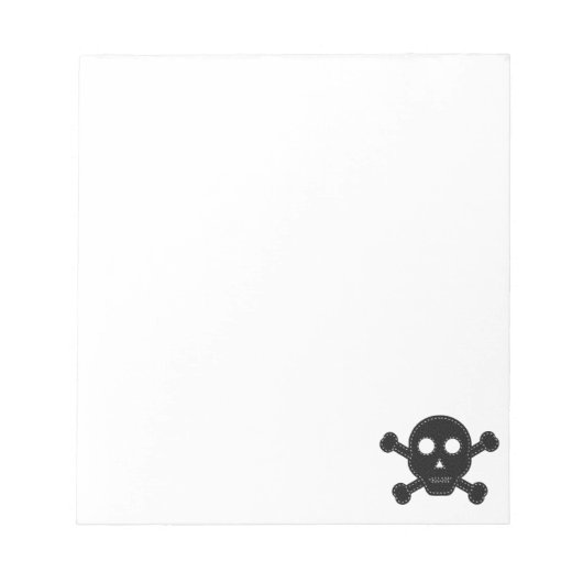 Schwarzer Felt Skull Custom Notizblock (Vorderseite)