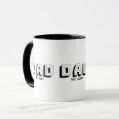 Schwarzer, fetter, etablierter Dad im Varsity-Stil Tasse (Vorderseite Links)