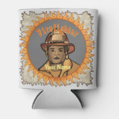 Schwarzer Feuerwehrmann kann kühler werden Dosenkühler (Vorderseite)