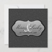 Schwarzer Filigree Einladung (Rückseite)