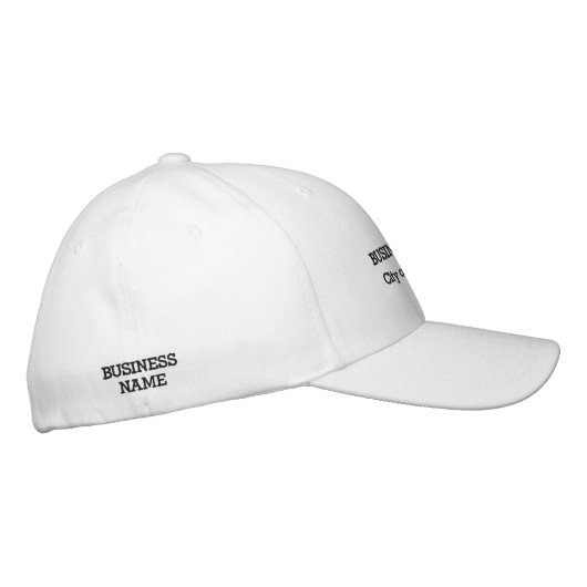 Schwarzer Firmenname bestickt auf Cap Bestickte Baseballkappe (Rechts)