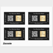 Schwarzer Firmenname Gold Logo qr Code Rechteckiger Aufkleber (Blatt)